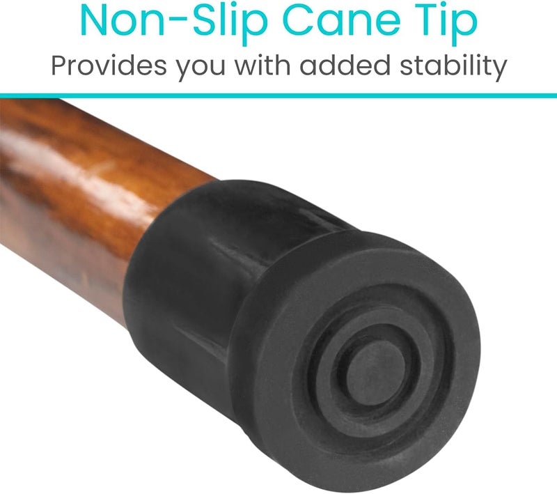 VIVE عصا مشي خشبية - عصا الصفصاف لكبار السن للمشي والتوازن - عصي خشبية منحوتة ثقيلة للرجال والنساء - عمود دعم أنيق للمشي في الهواء الطلق وتحمل الوزن - Image 5